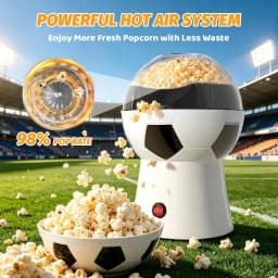 Popcorn Maker, 12-Cup Hot Air Popcorn Popper, Soccer Ball Design