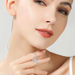 DOTEFFIL 925 Sterling Silver Butterfly Pendant Necklace Snake‑Chain 18‑30 Inch Adjustable Fashion Jewelry For Women Wedding Engagement Party