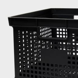 30.6 Qt Black Plastic Storage Crate, Large Utility Organizer Bin with Handles, Stackable Storage Container for Home, Office, Garage and Warehouse