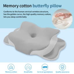Ergonomic Butterfly-Shaped Sleep Pillow with Eco-Friendly Fabric High-Elastic Memory Foam Filling Comfortable Sleep Affordable Price