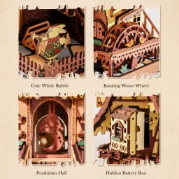 ROKR Wooden 3D Puzzle Cuckoo Clock Mechanical Model Building Kit 435 Pieces DIY Craft Kit with 2 Light for Home Decor Brain Teasers Jigsaw Toys for Adults Teens