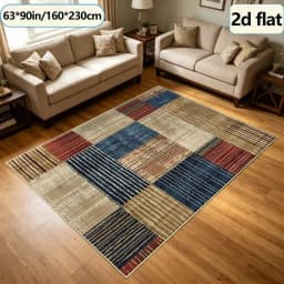 1 Piece of Patchwork Geometric Pattern Woven Carpet, Soft and Comfortable, Suitable for All Seasons, Easy to Maintain, Ideal for Home Decor, Suitable for Living Room, Bedroom, Dining Room, Perfect for Autumn and Winter, Adding a Stylish Touch to Cozy Spaces.