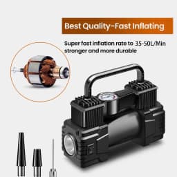Heavy-Duty Portable High-Performance Car Tire Inflator, Electric Pump, Air Compressor, Tire Inflator – 12V