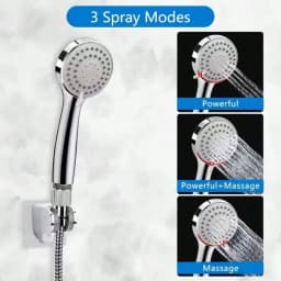 Bathroom Rainfall Shower Head 8/10/12" Square With Adjustable Extension Arm, High Pressure Shower Head, Ultra Thin Rainfall Bath Shower With Silicone Nozzle, Three Function Handheld Showerhead