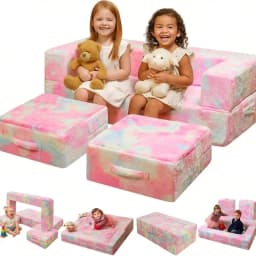 Wider Seating Couch, 3In1 Convertible Play Couch, Convertible Folding Sofa, Modular Play Couch HighDensity Foam For Playroom