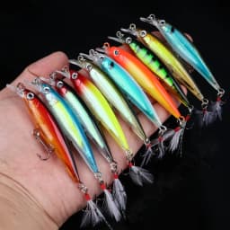 20pcs Laser Minnow Fishing Lure Artificial Bait 3D Eyes Wobbler Hard Bait 9cm 7g