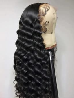 38 40 Inch Human Hair Wig 13x4 HD Loose Deep Wave Pre Plucked Wet And Wavy Curly Human Hair For Women With Baby Hair Natural Black Color