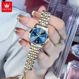OLEVS 9998 Women Watch Luxury Original Quartz Fashion Brand Diamond Waterproof Luminous Wristwatch Calendar Window Elegance Design For Women