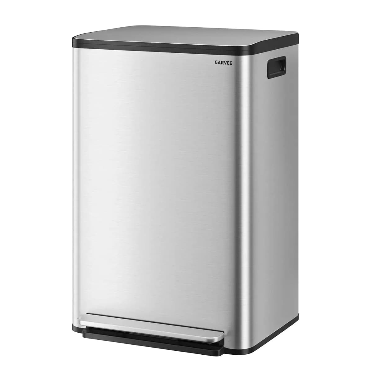 13 Gallon / 50L Stainless Steel Step Trash Can – Removable Inner Buckets, Soft Close Lid, Silver, Large Kitchen Garbage Bin