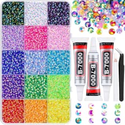 40 Colors Resin Rhinestone Bedazzling Kit 3mm Small, Jelly Rhinestone Kit for Bedazzling Flatback Gems, for Clothes Nail Book Di