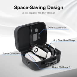 Large Carrying Case for Meta Quest 3/Quest 3S, Hard Travel Case for BOBOVR S3 Pro/Kiwi Design Battery Head Strap and Other Accessories, Storage Case and Soft Lining for Quest 3S