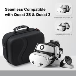 Large Carrying Case for Meta Quest 3/Quest 3S, Hard Travel Case for BOBOVR S3 Pro/Kiwi Design Battery Head Strap and Other Accessories, Storage Case and Soft Lining for Quest 3S