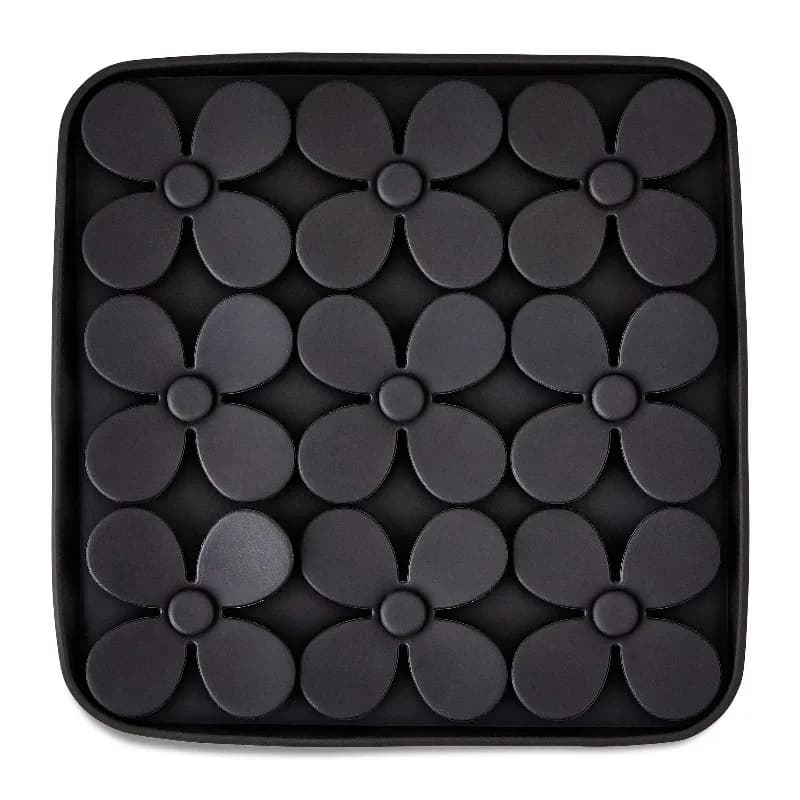 Silicone Shamrock Snuffle Mat, Black, 8" x 8"