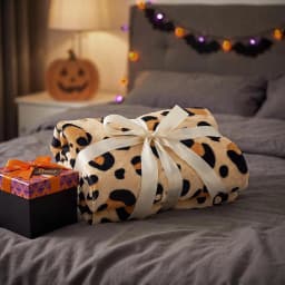 FuWeave Halloween Throw Blanket Leopard Skull Flannel Blanket