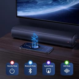 70W 2.1-Channel Compact Soundbar System with 14.2-Inch Soundbar and 4-Inch Subwoofer, Enhanced Surround Audio for TV and Home Theater, Bluetooth/Optical/Auxiliary Inputs