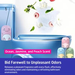 3pcs Automatic Toilet Bowl Cleaner Cute Dinosaur Shape Long Lasting Flush Tank Deodorizer with Lift Cord for Home Bathroom
