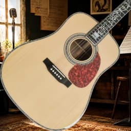 Hot Sale D45 Acoustic Guitar Solid Spruce Top with Small Flower Vase Abalone Shell Inlaid 20 Frets