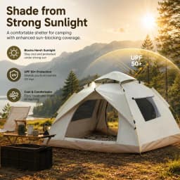 Fully Automatic Instant-Setup Oxford Fabric Camping Tent for 2-4 People - Windproof, Waterproof, Sunscreen, Moisture-Proof - Ideal for Outdoor Camping, Family Gatherings, Camping Gift for Holidays, Tents For Camping, Spacious Interior