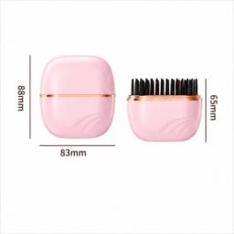 Mini Cordless Hair Straightener Brush USB Rechargeable, 3‑Speed Temperature Control Anti‑Scald Shell Lightweight Portable Travel Hair Styling Tool