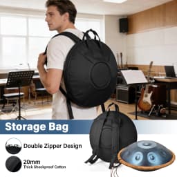 Hand Pan Drum, G Minor 9 Notes 18 Inches Meditation Drum, Musical Instruments, Portable Handpan Set for Children, Boys, Girls, Adults