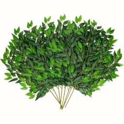 16/ 24/32pcs Italian Ruscus Greenery Stems, 27.6in Artificial Green Leaf Garland Vines Hanging Spray For Wedding Arch Bouquet Filler Table Centerpieces Home Decor