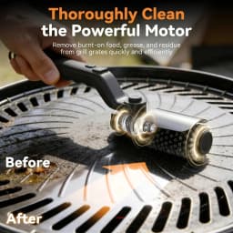 Electric BBQ Brush, Heavy-duty High-torque Electric Grill Cleaning Brush, 3 Adjustable Speed Modes, 44.09LB Max Torque Reinforced Steel Bristle BBQ Brush