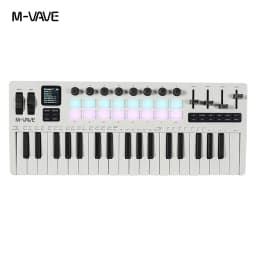 Available in Five Colors: Black and White, Pink, Black, White, and Red. M-VAVE SMK37PRO Professional MIDI Keyboard—37-Key Wireless Bluetooth Music Composition and Production Synthesizer