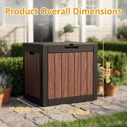 33 Gallon Outdoor Deck Storage Box, Resin Weather‑Resistant Storage Container, Multipurpose Patio Storage Chest for Cushions, Tools and Pool Supplies