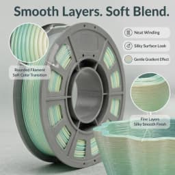 Silk Emerald Gradient PLA 3D Printer Filament, 1.75mm, 300g Spool, Multi-Color Transition Shiny FDM Printing Material