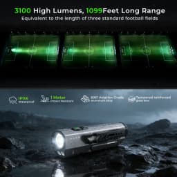 Wurkkos HD05 Flashlight, 3100LM Multifunctional LED Hunting/Hiking Spotlight (with Rechargeable Battery), Shipped from Local Warehouse