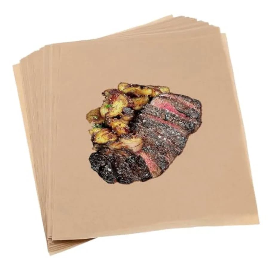 50PCS Brown Butcher Paper Sheets for Smoking, Grilling, BBQ, Meat Wrapping, Sublimation, Heat Press 12 x 12 inch, Kraft Pulp, H