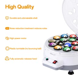 Automatic Pool Ball Washer Machine, Double Purpose 16 Ball Cleaner with 180W Motor & Noise Reduction Technology for Billiard Maintenance