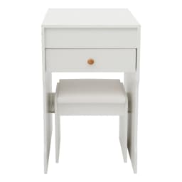 Vanity Dressing Table with Mirror and Stool 15.8" White Compact Storage Desk for Bedroom Dormitory Studio Apartment