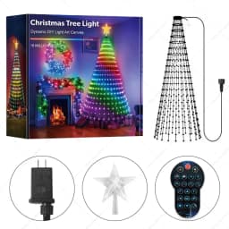 Smart Christmas Tree LED String Lights with Star Topper,Bluetooth APP Control Timer Music Sync Christmas Decoration Lights