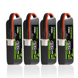 OVONIC 2S LiHV LiPo Battery 7.6V 450mAh 100C 2S1P Soft‑Case 4‑Pack with BT3.0 Plug for 2S Tinywhoop Brushless Quadcopter Micro FPV Drone