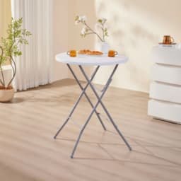31 Round High Top Folding Table, 40 Inch Tall Bar Table with Sturdy Metal Frame, Portable Indoor Outdoor Party Table for Events Patio Balcony Kitchen Dining, Space Saving Easy Clean
