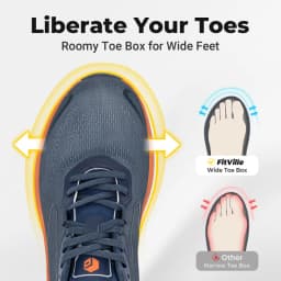 FitVille Walking Shoes for Men, Wide Design Breathable Non‑Slip Sneakers, Cushioned Tennis Running Shoes with Arch Support for Plantar Fasciitis & Heel Pain Relief