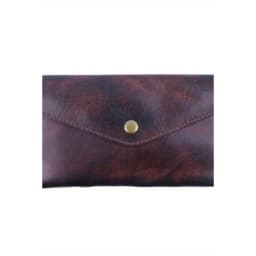 JSERYISGN Men's Retro Business Card Holder Handmade Genuine Leather Compact Design Dual Function Coin & Card Case