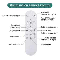 Sofucor 52 Inch Modern Flush Mount Ceiling Fan With DC Ceiling Fan Motor 6-Speed High Wind Speed With Remote Control for rooms