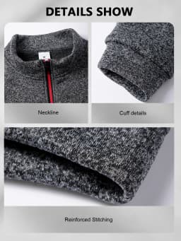 Men 1/4 Quarter Zip Pullover Sweatshirt Heather Mock Neck Top Contrast Zipper Casual Long Sleeve Sweater