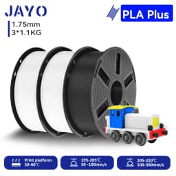 JAYO 3*1.1KG PLA + Filament 1.75MM PLA Plus 3D Printer Filament 1.1KG/roll For FDM Neatly Wound Coloful 3D Printing Material for 3D Printer & Pen