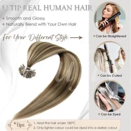 30g/pack Straight Nail U Tip Hair Extensions Real Human Hair Straight Capsules Keratin Tip Human Hair Extensions Natural Black Balayge Natural Black Brown Blonde Hot Fusion Human Hair Extensions 50Strands