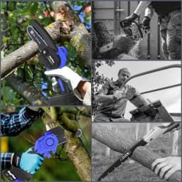 21V Cordless Mini Chainsaw – Handheld Electric Chain Saw with 2x Batteries & Charger, 4″ 600W Pruning Saw for Tree Branches, Wood Cutting & Garden Use, Storage Case Included