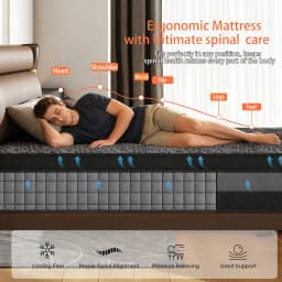 12/14 Inch Twin, Full, Queen, King, Mattress Memony Foam And Spring, Medium Firm Mattress for Cooling, Pressure Relief, Edge Support & Motion Isolation Box-Packed for Bedrooms, Guest Rooms And Hotels