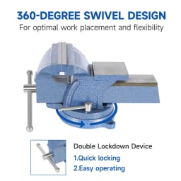 6 Inch Heavy Duty Bench Vise with 360° Swivel Base and Integrated Anvil for Metalworking