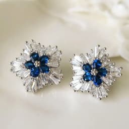 Gorgeous Blue Cubic Zirconia Stud Earrings Engagement Wedding Party Accessories for Women Blue Earrings Fashion Jewelry
