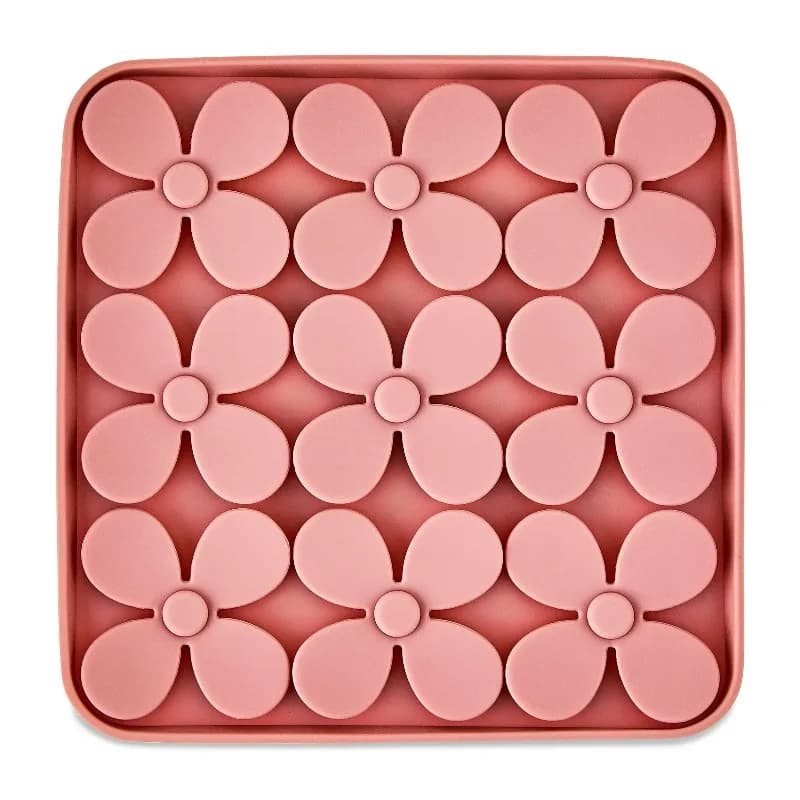 Silicone Shamrock Snuffle Mat, Rose, 8" x 8"