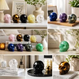 2 Inch Rose Quartz Skull Crystal Decor Hand Carved Healing Stone Home Office Halloween Party Decoration Gift Collection