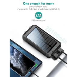 10000mAh Solar Charger Portable Power Bank USB-C Port Mobile Battery Pack for Phone,Solar power bank, portable power bank, external battery, strong light LDE light, suitable for all smartphones,Suitable for outdoor camping and hiking