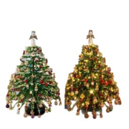 Mini Desktop Christmas Tree DIY Beaded Christmas Tree Kit Bead Holiday Craft DIY Set Christmas Halloween Ornaments Xmas Decor